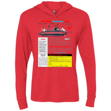 T-Shirts Vintage Red / X-Small Sub Triblend Long Sleeve Hoodie Tee