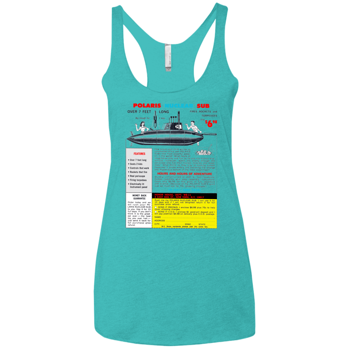 T-Shirts Tahiti Blue / X-Small Sub Women's Triblend Racerback Tank