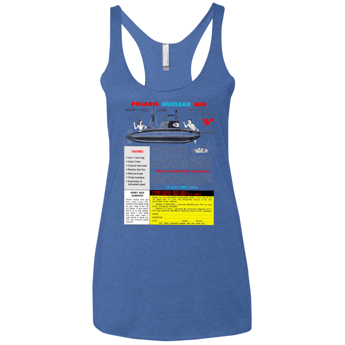 T-Shirts Vintage Royal / X-Small Sub Women's Triblend Racerback Tank