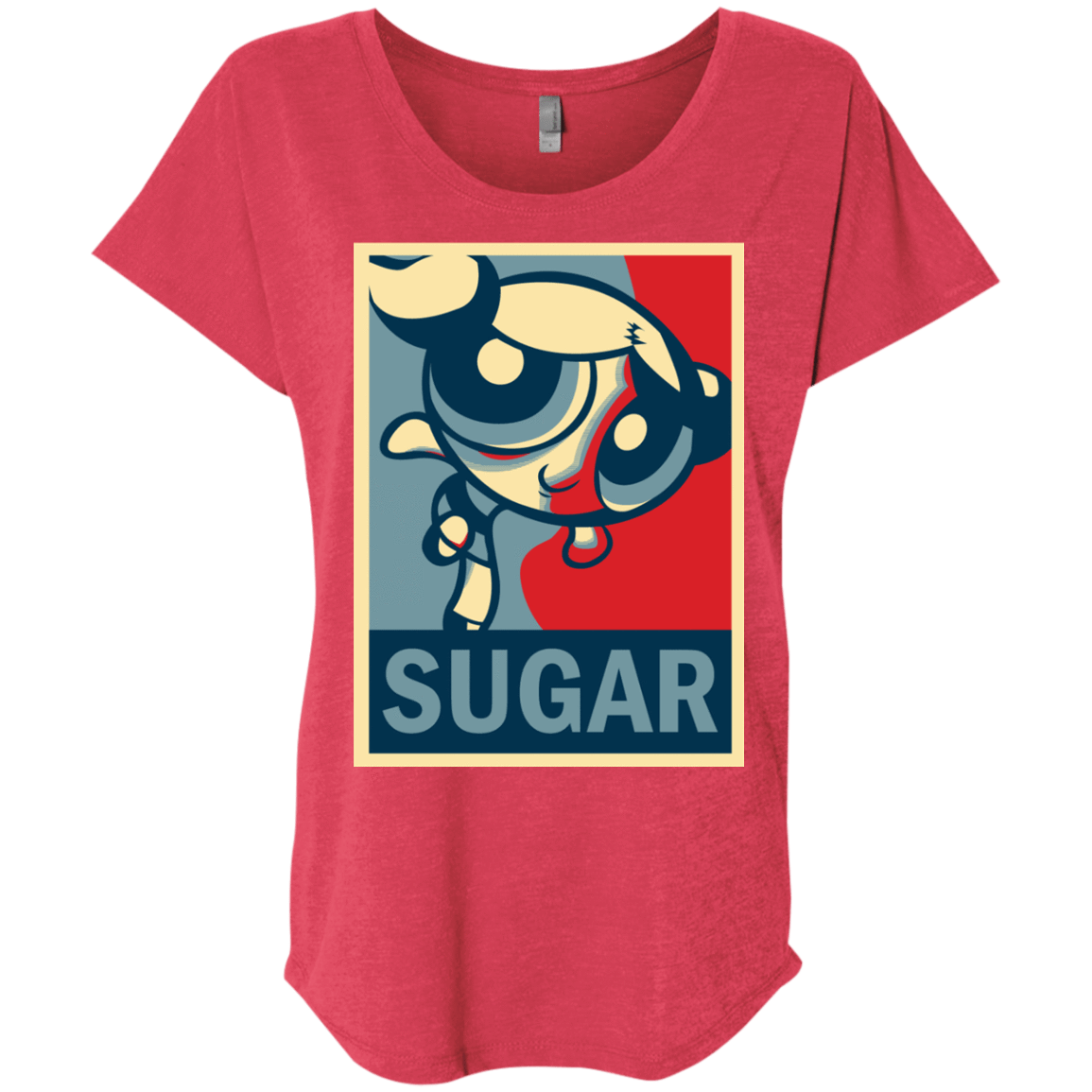 T-Shirts Vintage Red / X-Small Sugar Powerpuff Triblend Dolman Sleeve