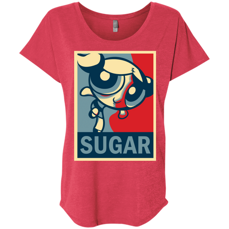 T-Shirts Vintage Red / X-Small Sugar Powerpuff Triblend Dolman Sleeve