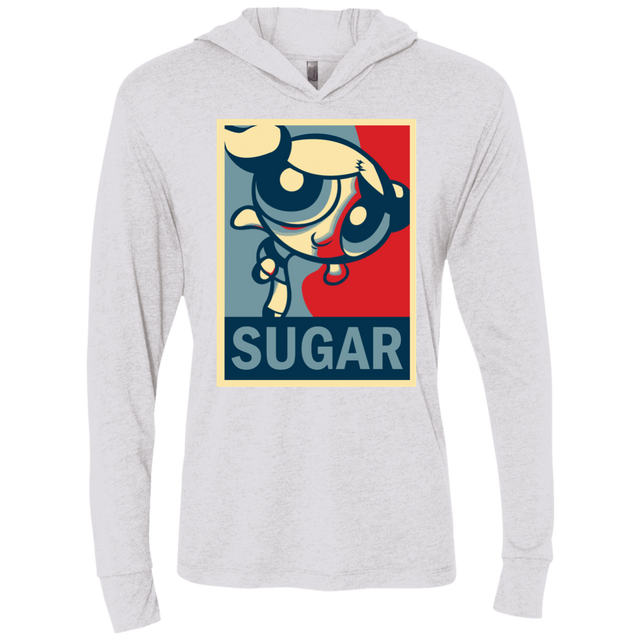 T-Shirts Heather White / X-Small Sugar Powerpuff Triblend Long Sleeve Hoodie Tee