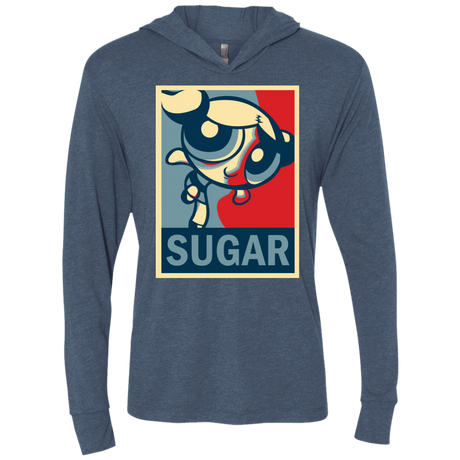 T-Shirts Indigo / X-Small Sugar Powerpuff Triblend Long Sleeve Hoodie Tee