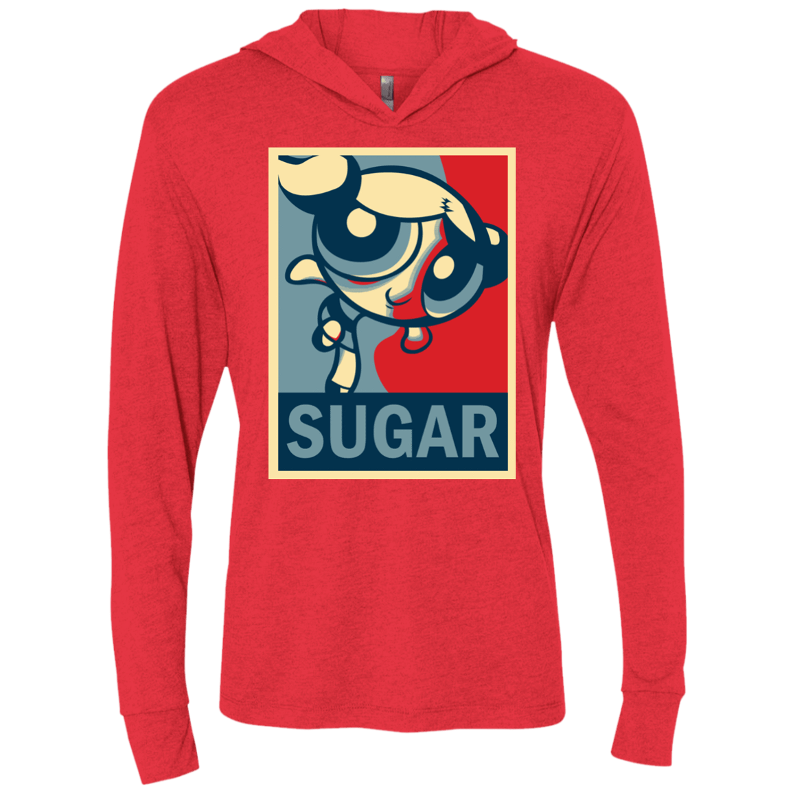 T-Shirts Vintage Red / X-Small Sugar Powerpuff Triblend Long Sleeve Hoodie Tee