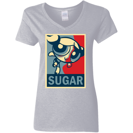 T-Shirts Sport Grey / S Sugar Powerpuff Women's V-Neck T-Shirt