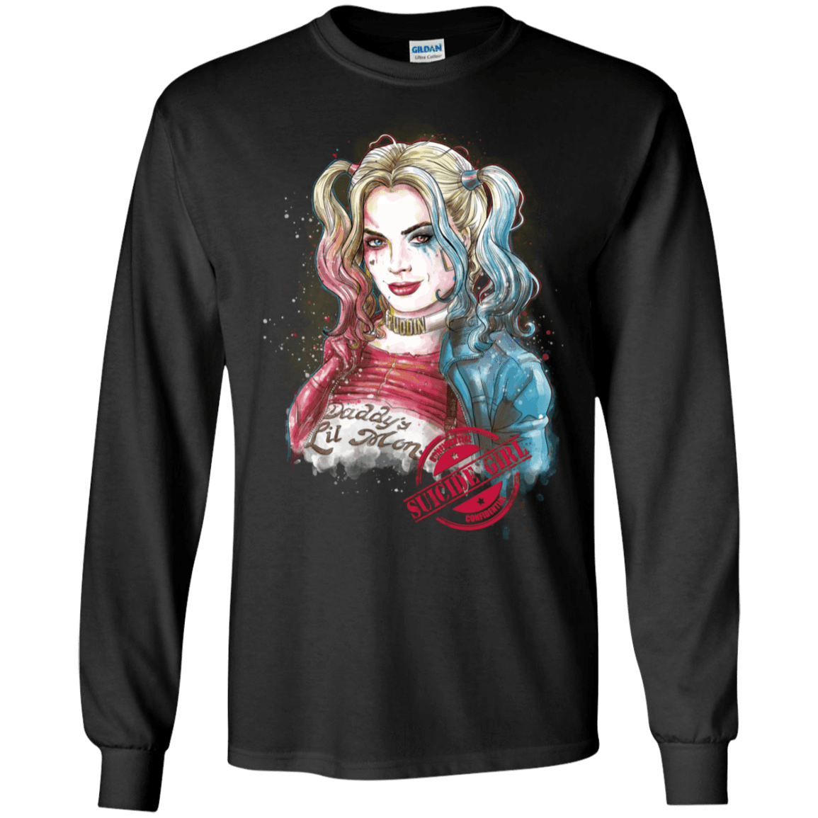T-Shirts Black / S Suicide Girl Men's Long Sleeve T-Shirt
