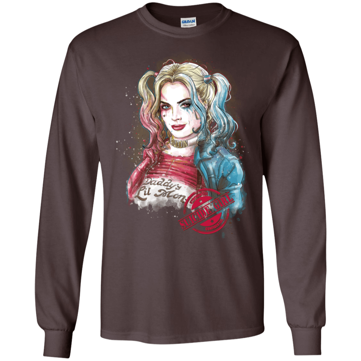 T-Shirts Dark Chocolate / S Suicide Girl Men's Long Sleeve T-Shirt