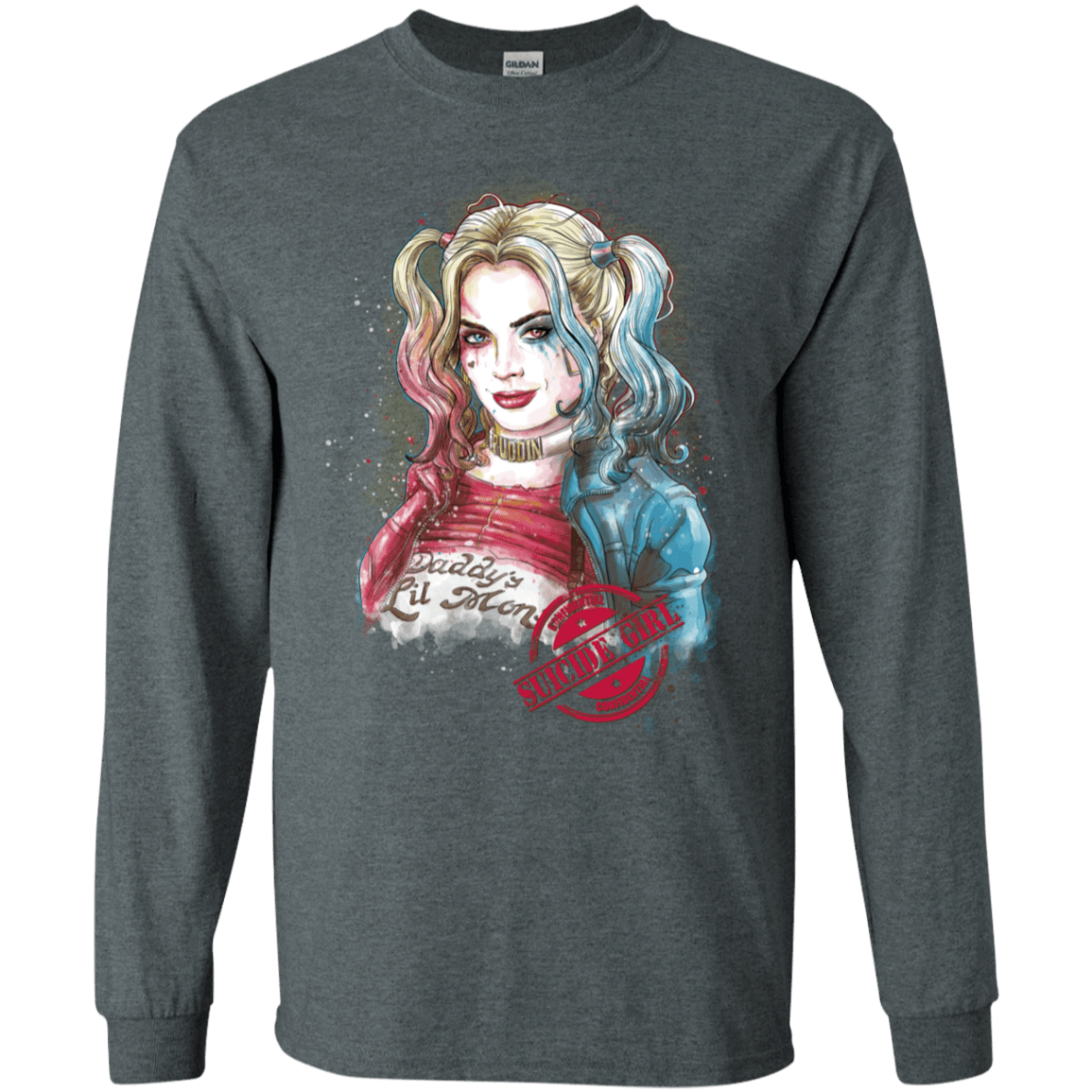 T-Shirts Dark Heather / S Suicide Girl Men's Long Sleeve T-Shirt