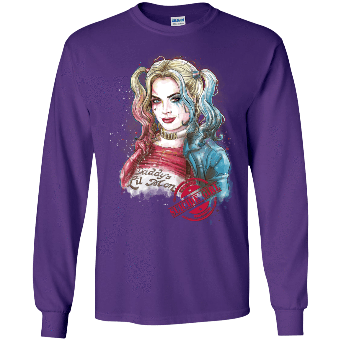 T-Shirts Purple / S Suicide Girl Men's Long Sleeve T-Shirt