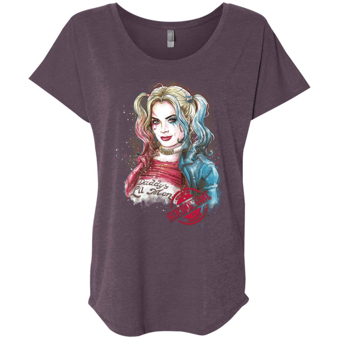 T-Shirts Vintage Purple / X-Small Suicide Girl Triblend Dolman Sleeve