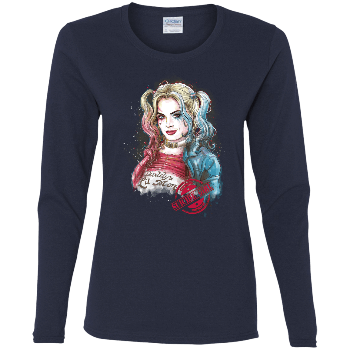 T-Shirts Navy / S Suicide Girl Women's Long Sleeve T-Shirt