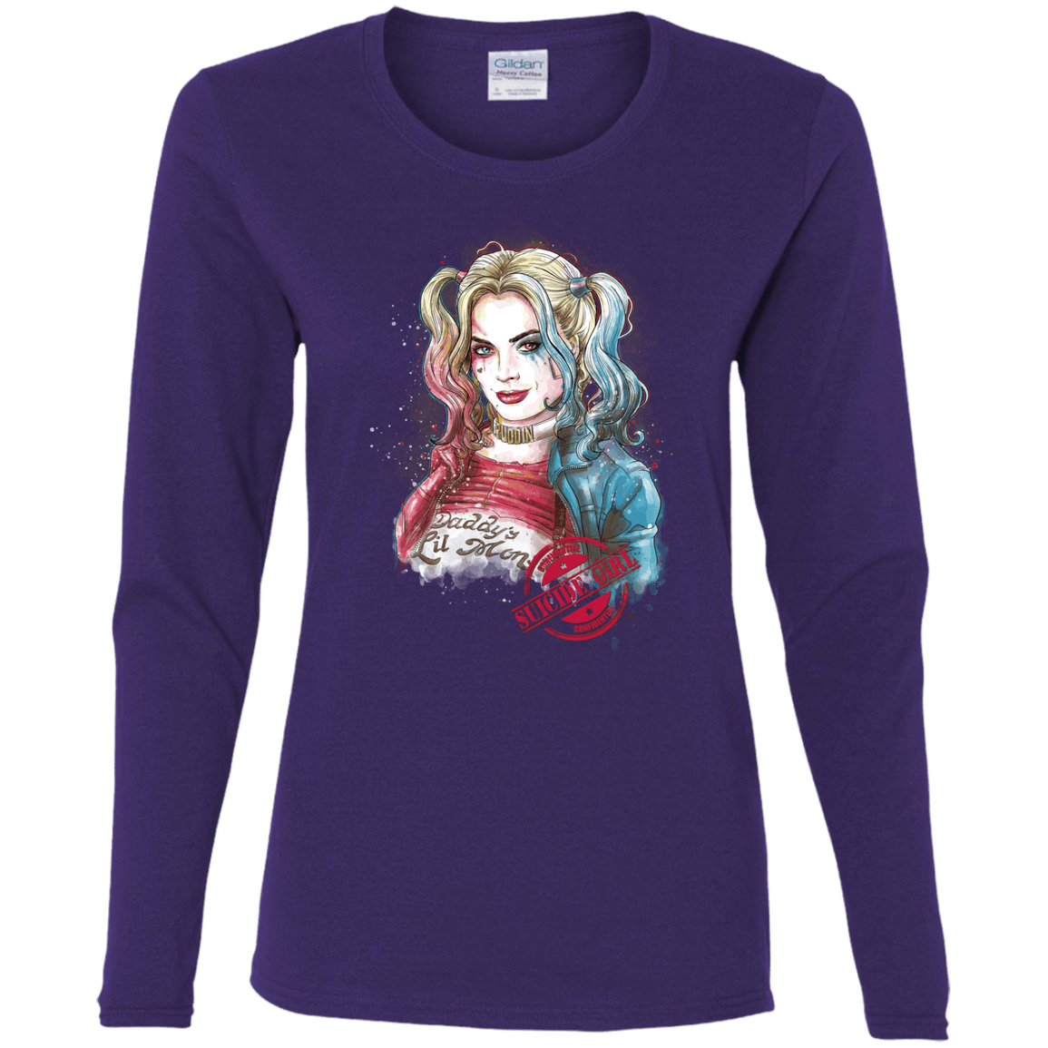 T-Shirts Purple / S Suicide Girl Women's Long Sleeve T-Shirt