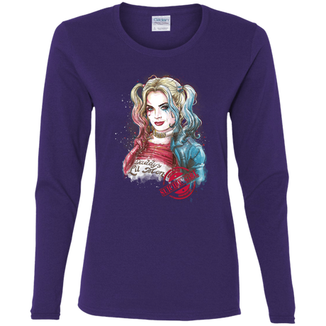 T-Shirts Purple / S Suicide Girl Women's Long Sleeve T-Shirt