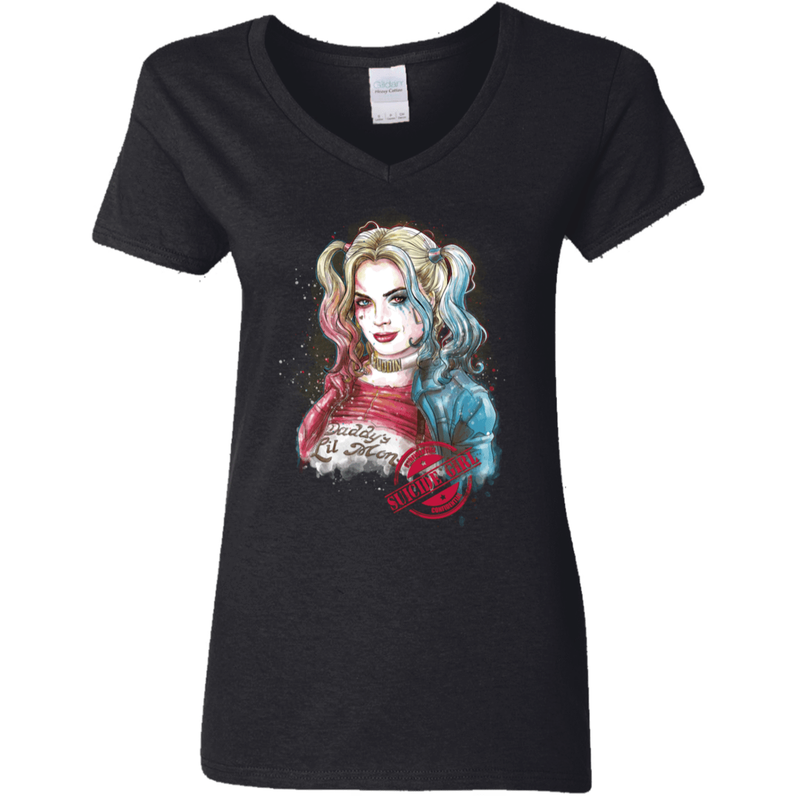 T-Shirts Black / S Suicide Girl Women's V-Neck T-Shirt