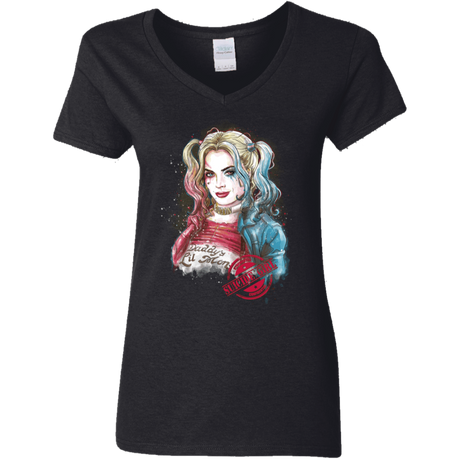 T-Shirts Black / S Suicide Girl Women's V-Neck T-Shirt