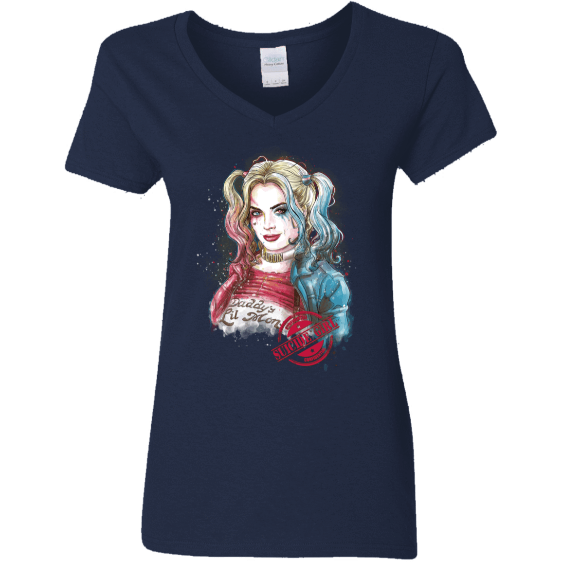 T-Shirts Navy / S Suicide Girl Women's V-Neck T-Shirt