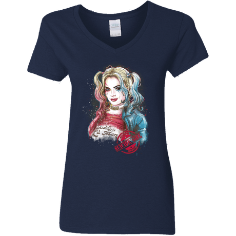 T-Shirts Navy / S Suicide Girl Women's V-Neck T-Shirt