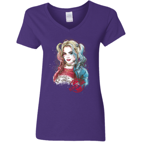 T-Shirts Purple / S Suicide Girl Women's V-Neck T-Shirt