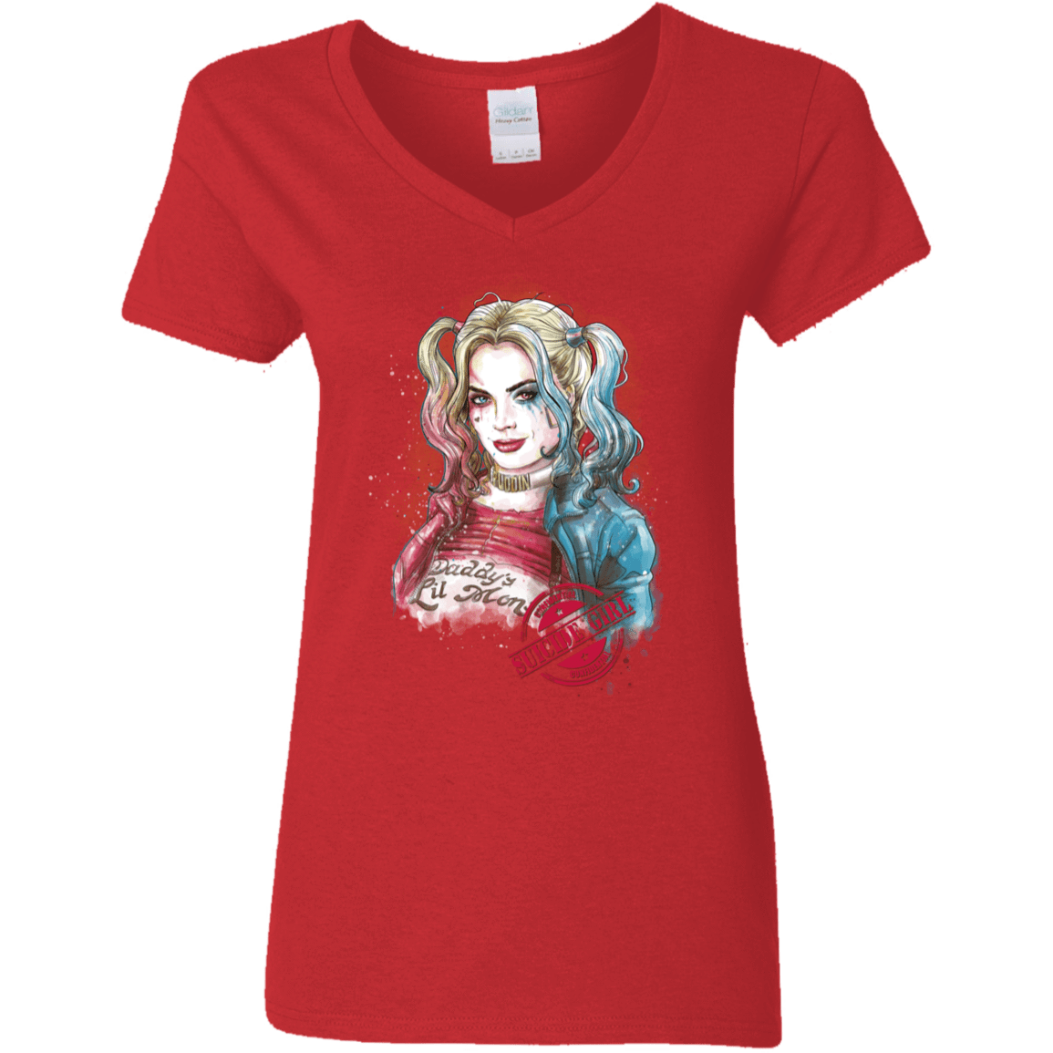 T-Shirts Red / S Suicide Girl Women's V-Neck T-Shirt