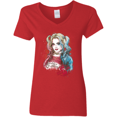 T-Shirts Red / S Suicide Girl Women's V-Neck T-Shirt