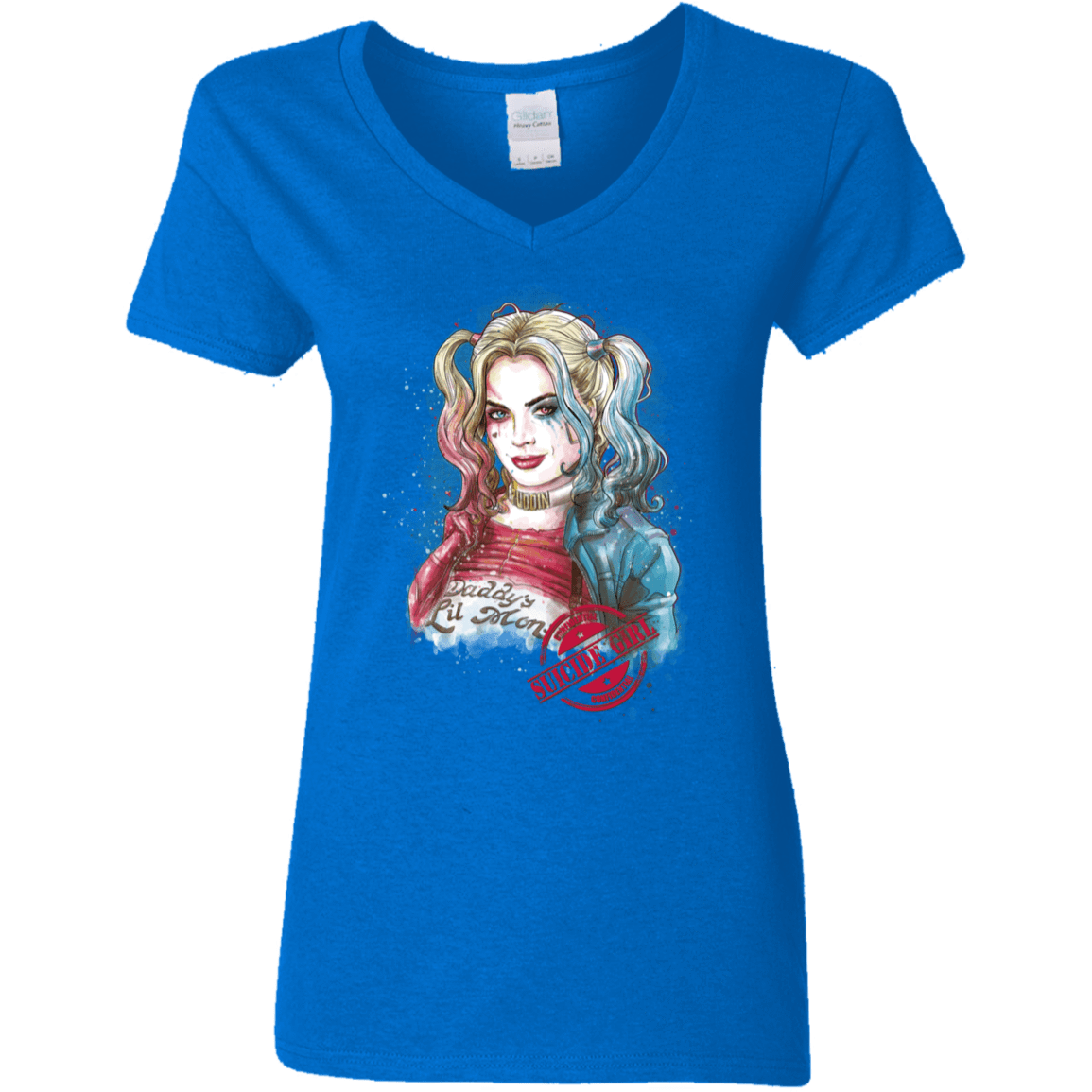 T-Shirts Royal / S Suicide Girl Women's V-Neck T-Shirt