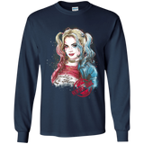 T-Shirts Navy / YS Suicide Girl Youth Long Sleeve T-Shirt