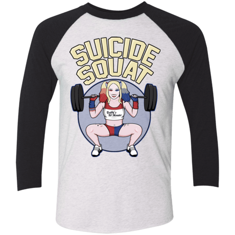 T-Shirts Heather White/Vintage Black / X-Small Suicide Squat Triblend 3/4 Sleeve