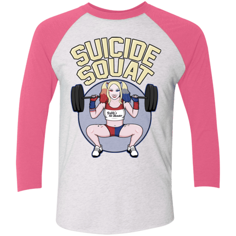 T-Shirts Heather White/Vintage Pink / X-Small Suicide Squat Triblend 3/4 Sleeve
