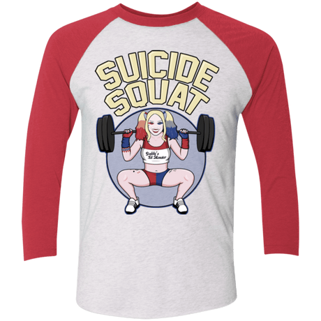 T-Shirts Heather White/Vintage Red / X-Small Suicide Squat Triblend 3/4 Sleeve