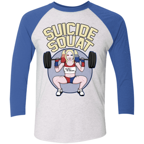 T-Shirts Heather White/Vintage Royal / X-Small Suicide Squat Triblend 3/4 Sleeve