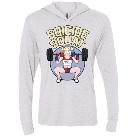 T-Shirts Heather White / X-Small Suicide Squat Triblend Long Sleeve Hoodie Tee