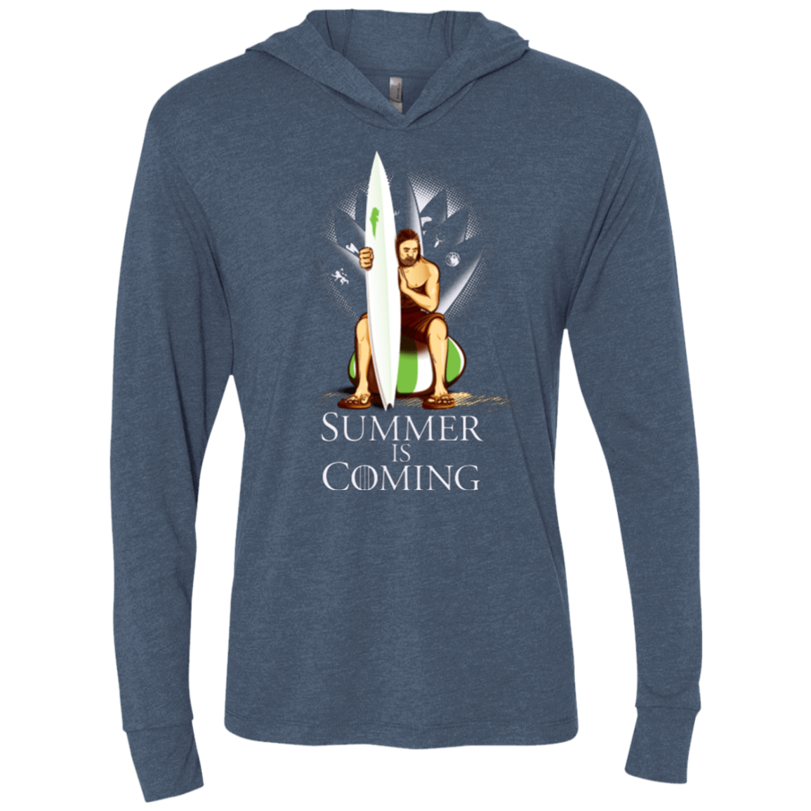 T-Shirts Indigo / X-Small Summer is Coming Triblend Long Sleeve Hoodie Tee