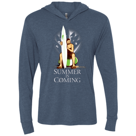 T-Shirts Indigo / X-Small Summer is Coming Triblend Long Sleeve Hoodie Tee