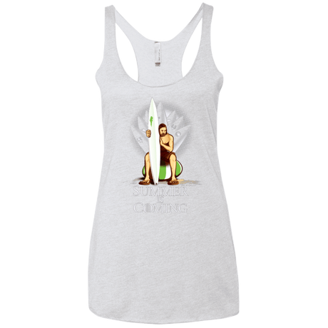 T-Shirts Heather White / X-Small Summer is Coming Women's Triblend Racerback Tank