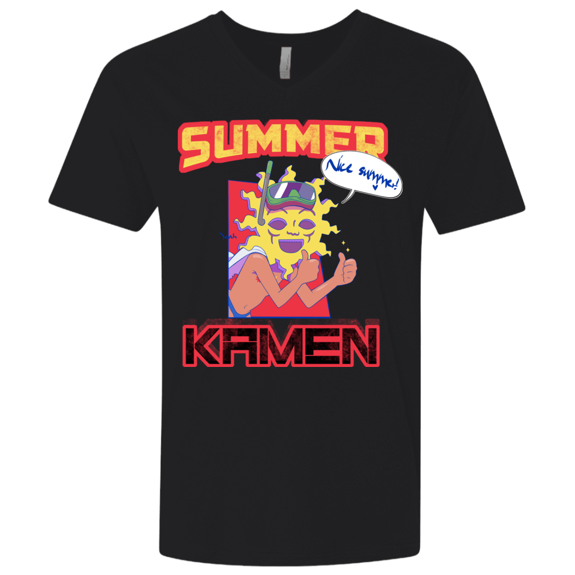 T-Shirts Black / X-Small Summer Kamen Men's Premium V-Neck