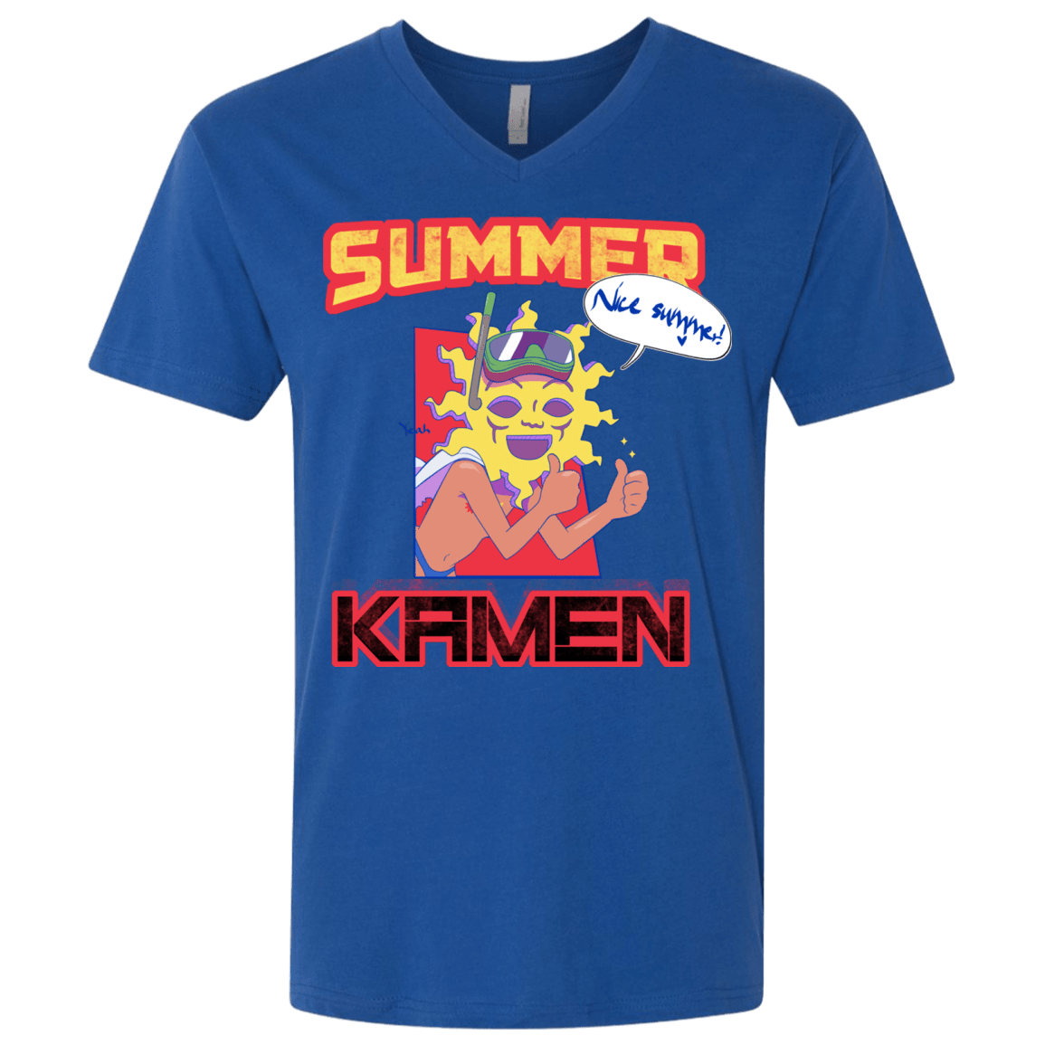 T-Shirts Royal / X-Small Summer Kamen Men's Premium V-Neck
