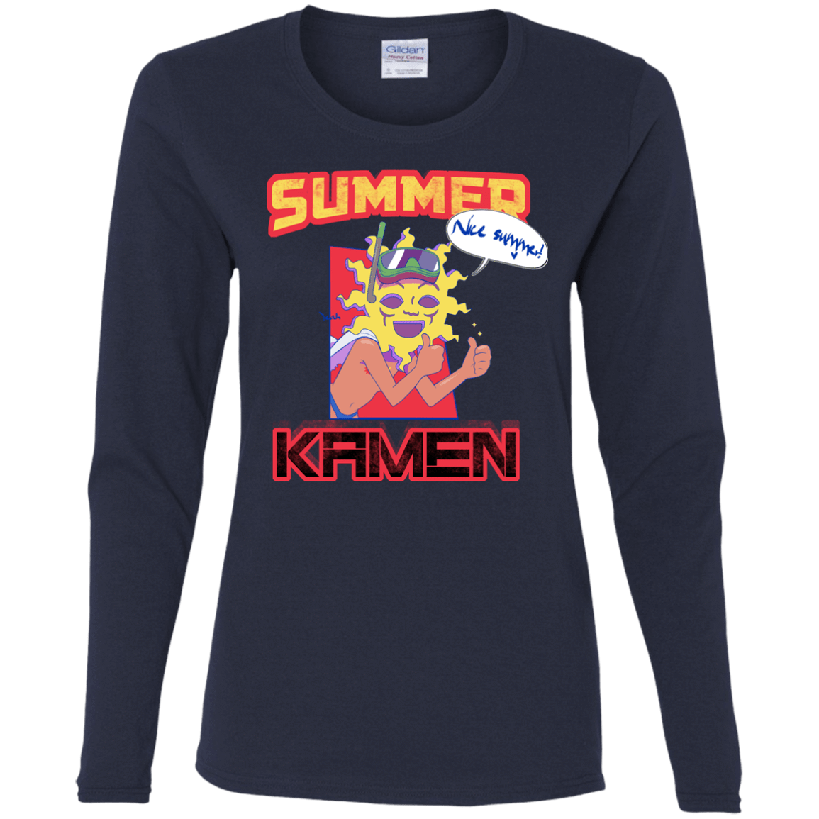 T-Shirts Navy / S Summer Kamen Women's Long Sleeve T-Shirt