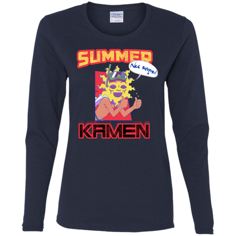 T-Shirts Navy / S Summer Kamen Women's Long Sleeve T-Shirt