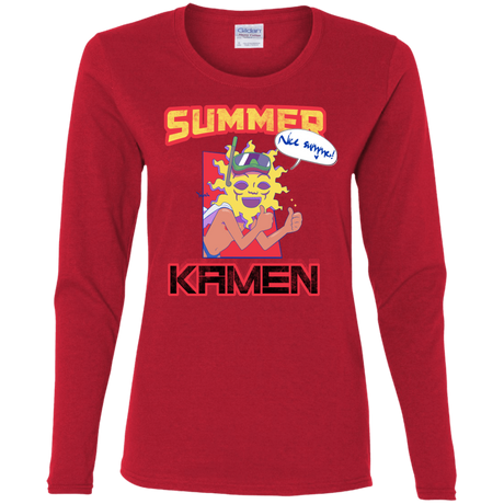 T-Shirts Red / S Summer Kamen Women's Long Sleeve T-Shirt