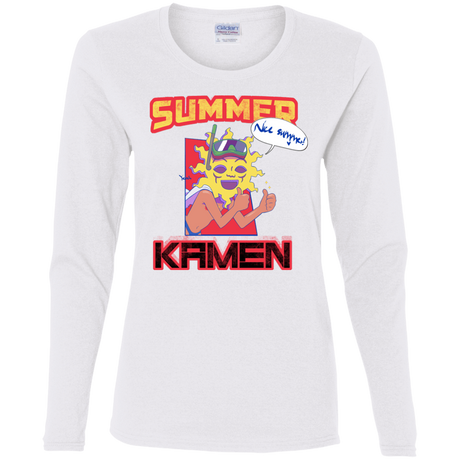T-Shirts White / S Summer Kamen Women's Long Sleeve T-Shirt