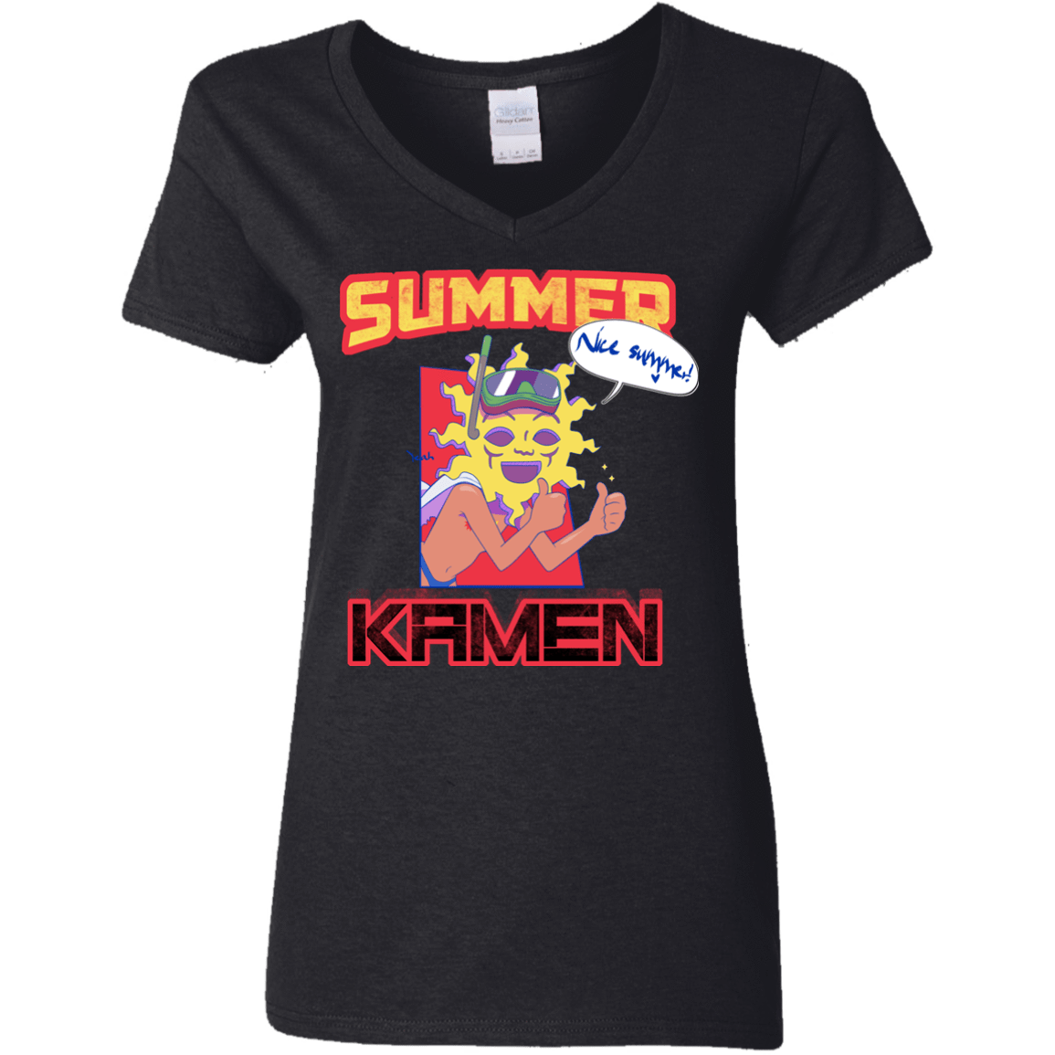 T-Shirts Black / S Summer Kamen Women's V-Neck T-Shirt