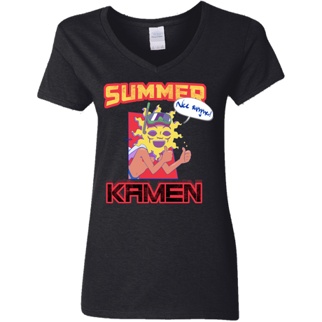 T-Shirts Black / S Summer Kamen Women's V-Neck T-Shirt