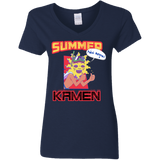 T-Shirts Navy / S Summer Kamen Women's V-Neck T-Shirt