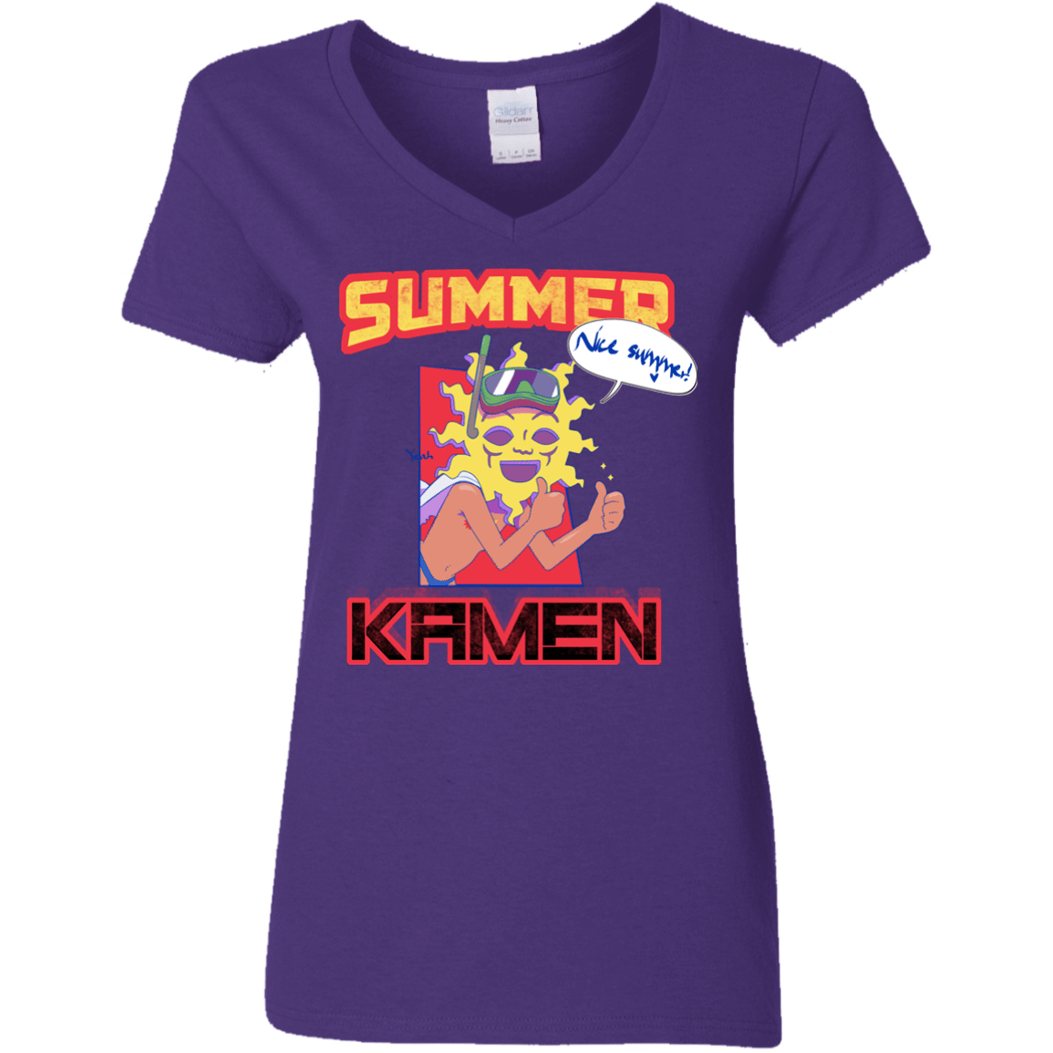 T-Shirts Purple / S Summer Kamen Women's V-Neck T-Shirt