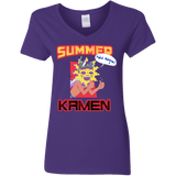 T-Shirts Purple / S Summer Kamen Women's V-Neck T-Shirt