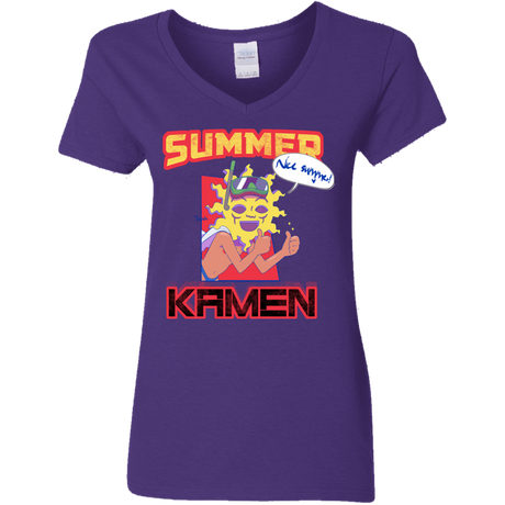 T-Shirts Purple / S Summer Kamen Women's V-Neck T-Shirt