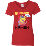 T-Shirts Red / S Summer Kamen Women's V-Neck T-Shirt