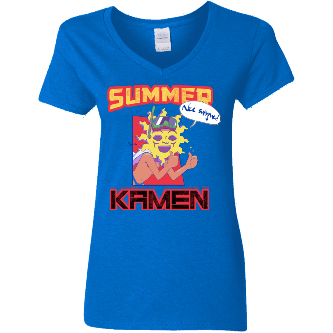 T-Shirts Royal / S Summer Kamen Women's V-Neck T-Shirt