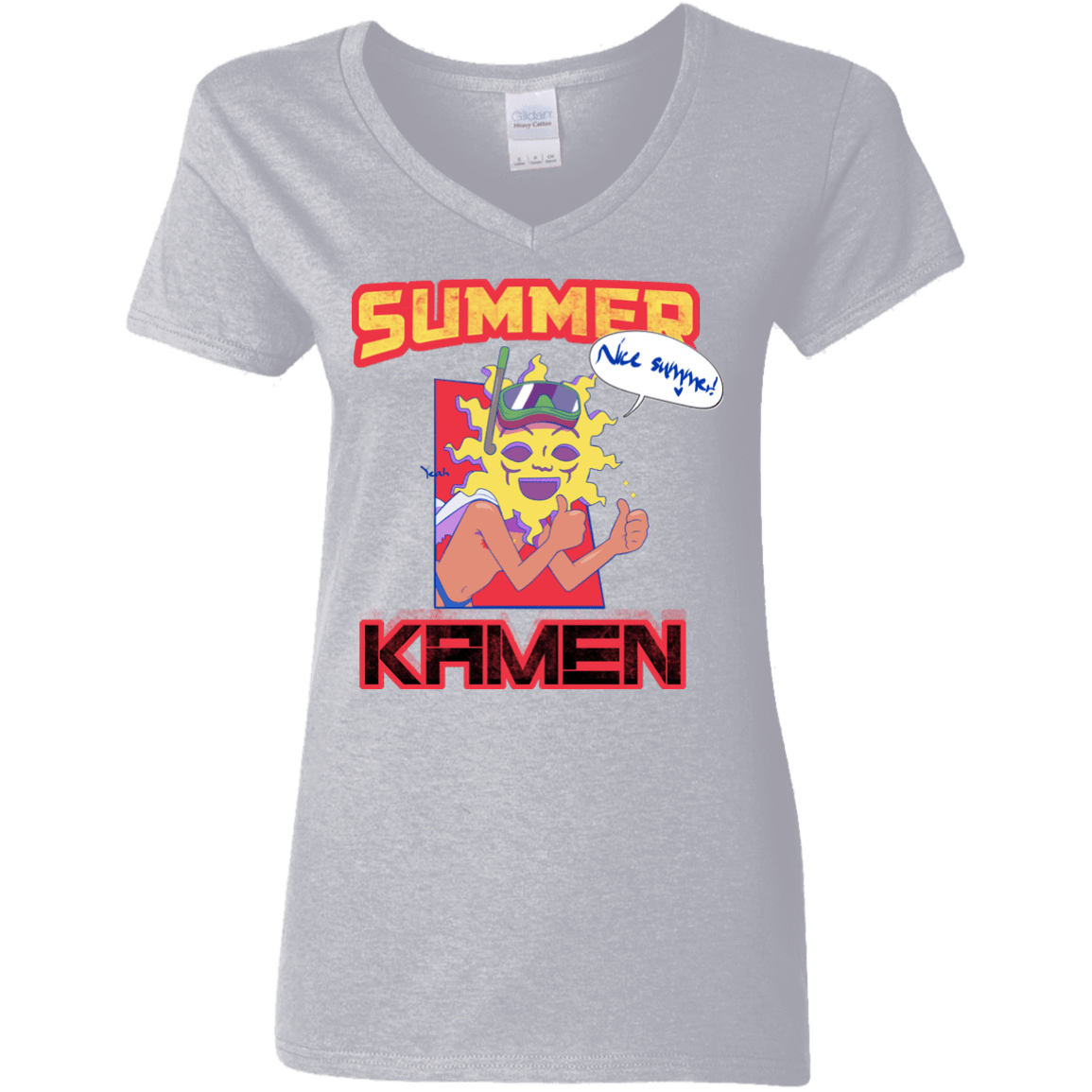 T-Shirts Sport Grey / S Summer Kamen Women's V-Neck T-Shirt