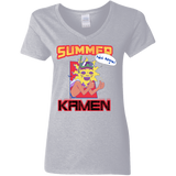 T-Shirts Sport Grey / S Summer Kamen Women's V-Neck T-Shirt